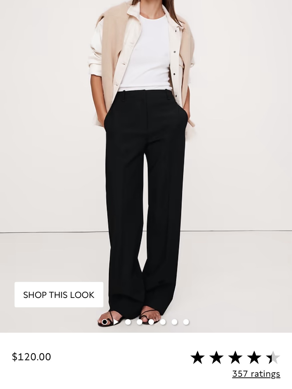 Banana Republic Black Wide-Leg Trousers